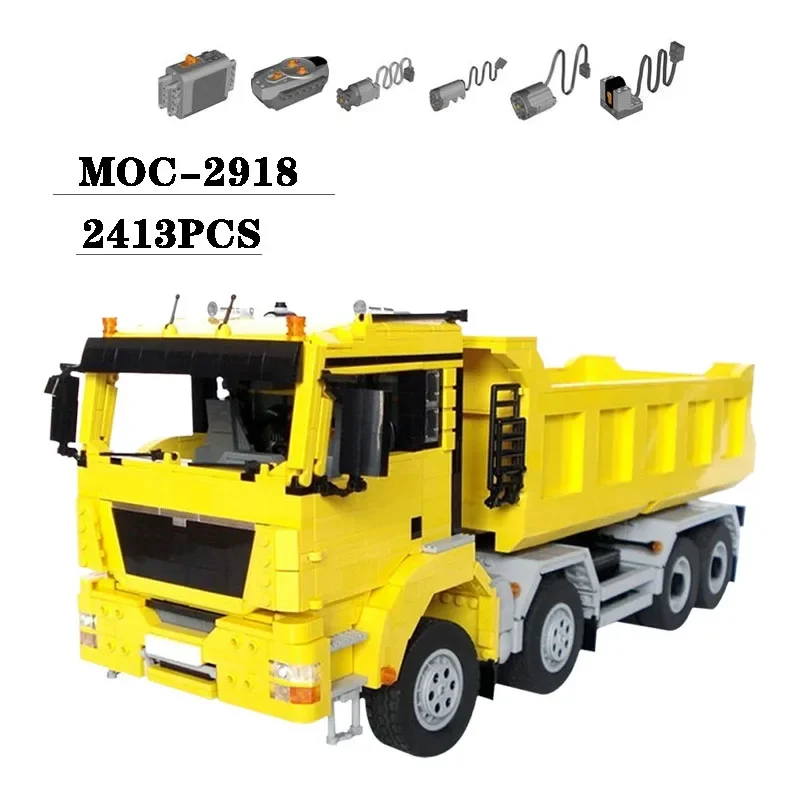 

New MOC-2918 Building Block Dredger Truck Engineering Truck 8X4 Model 2413PCS Adult and Children's Education Toy Birthday Gift