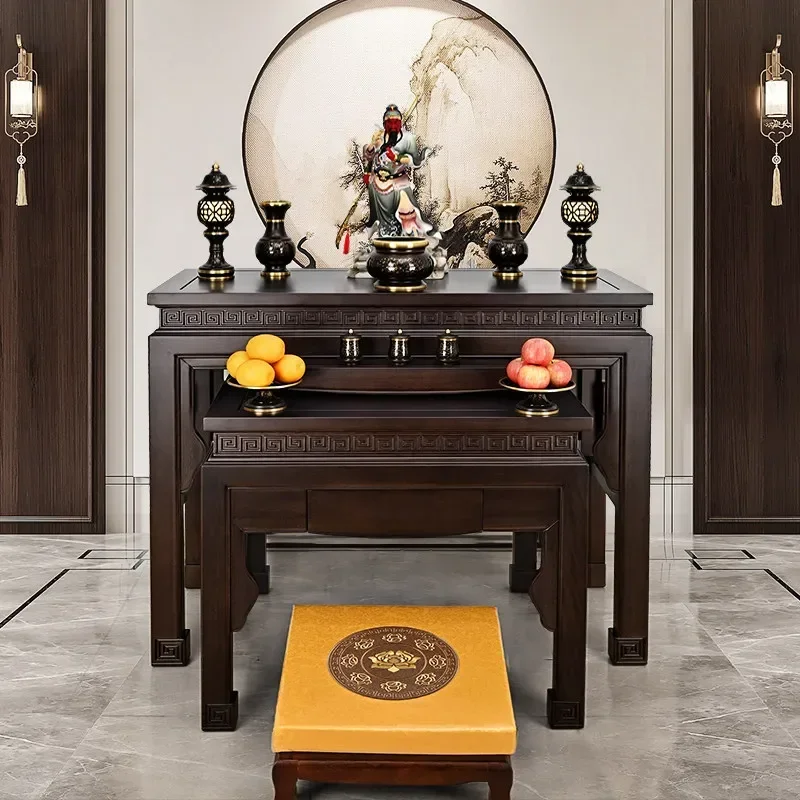Chinese Style Buddhist Altar Table Home Incense Burner Stand Buddha Niche Offering Platform Shrine Worship Furniture