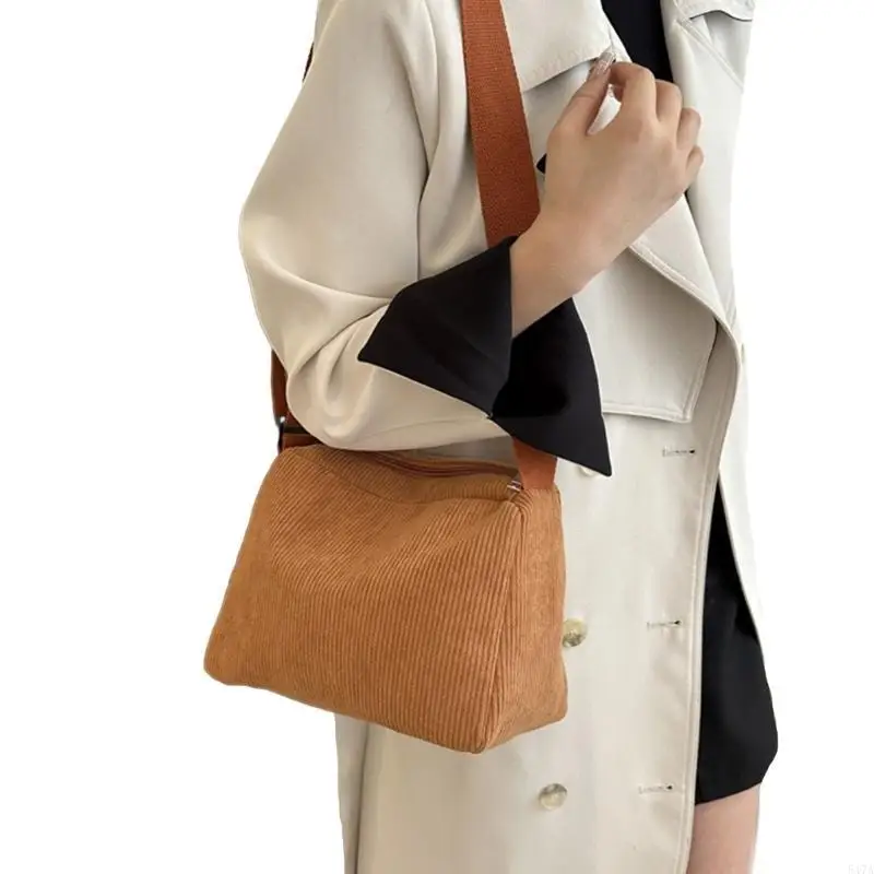 

Stylish Corduroy Crossbody Bag Shoulder Bags with Zipper for Women Perfect for College Work and Travel 547A