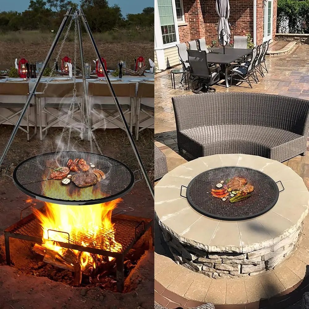 Gril de foyer rond Durable à 24 marques X avec Support de fil pour la cuisine et le Camping en plein air