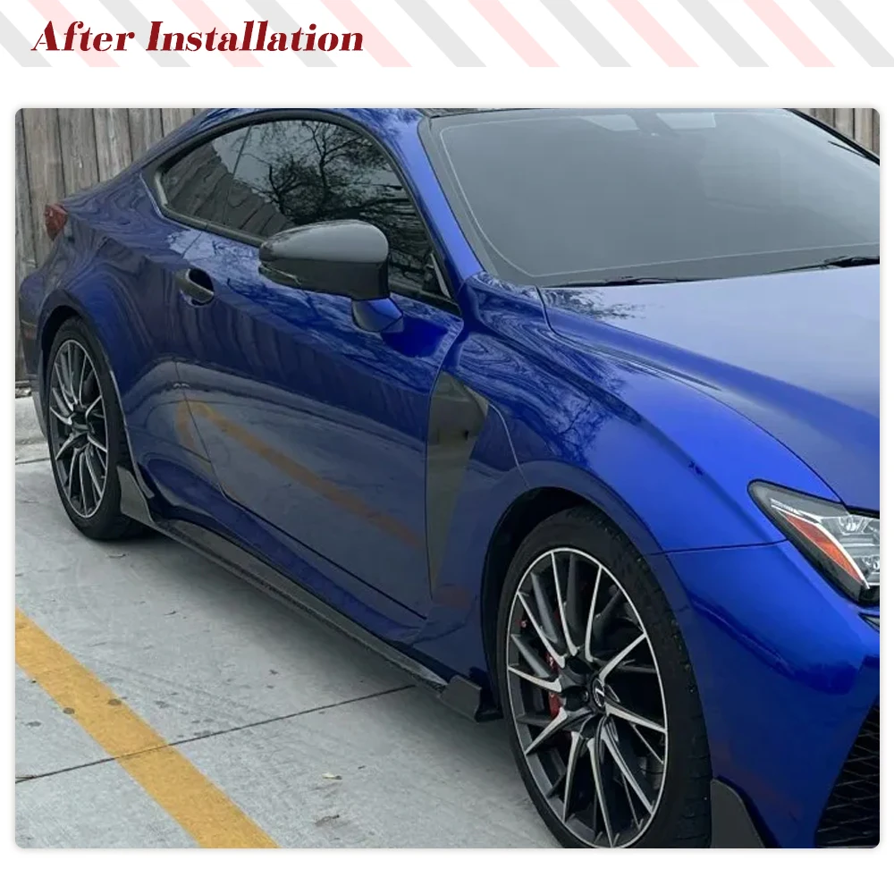 Car Side Skirts Apron Extension Carbon Fiber Lip for Lexus RCF RC F 2015-2019 Under Board Door Cover Drift Aero Car Body Kits