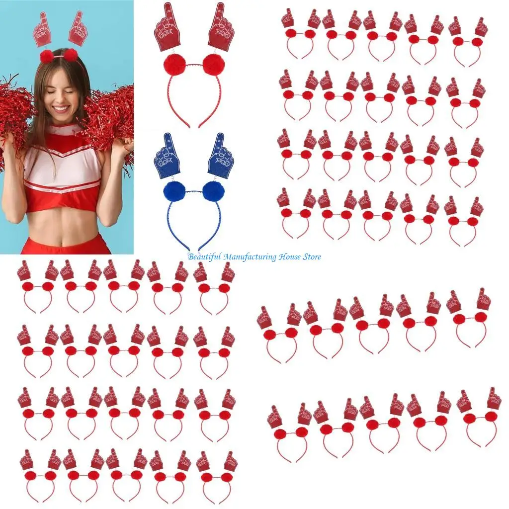 

E56A Children Game Day Hair Accessory Football Cheer Fan Plush Comfortable Headbands