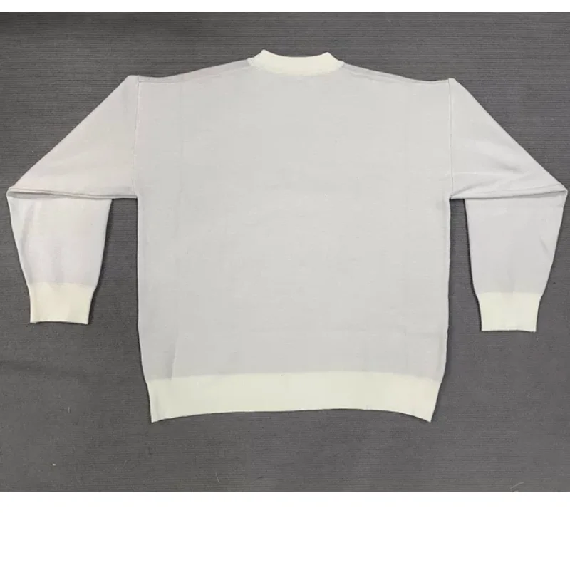 

Hip hop street fashion versatile unisex round neck casual mask abstract men's print sweater loose sportswear knitted top couple