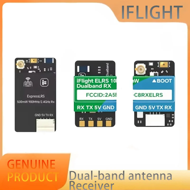 

IFlight ExpressLRS ELRS Dualband Receiver 100mW / 500mW Dualband RX / 100mW Dualband Diversity RX / RX Antenna for FPV