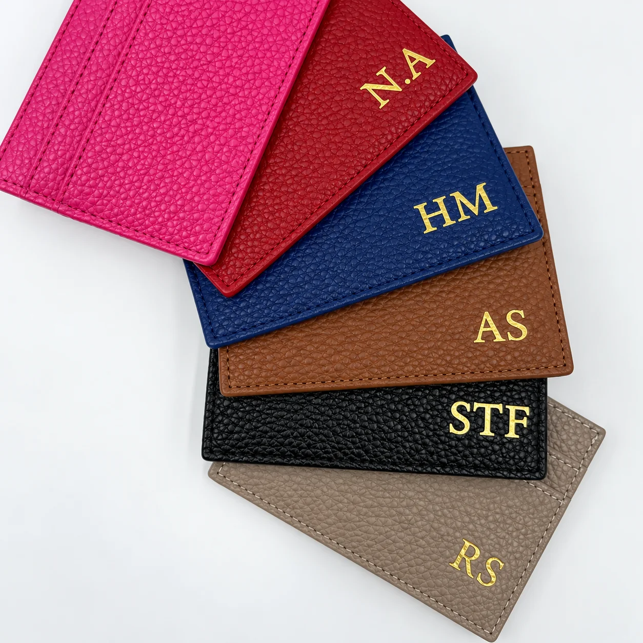 Custom Initials Letter Leather Card Holder, Monogram Credit Card Wallet, Minimalist Card Case, Prefect Wedding Gifts for Couples