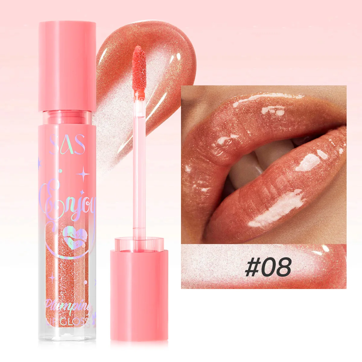 USHAS 12色 パール入り ファイン グリッター リップグロス 保湿 ぷるぷる リップグレイズ 栄養補給 保湿