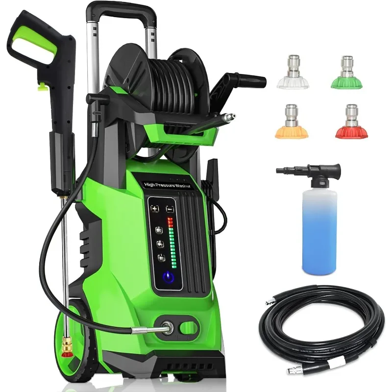 

Электрическая мойка высокого давления 5000PSI-Max 3,2GPM Электрическая мойка с сенсорным экраном 3 уровня регулировки Легко автомобильная вода