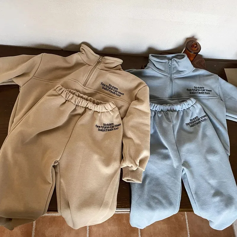 

New Children Casual Sets Pullovers Sweatshirts Pants 2pcs Korean Style Baby Boys Letter Embroidery Outfit