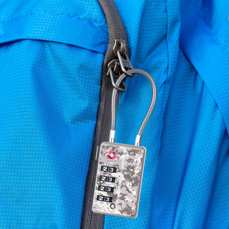 All Metal with Lock, Backpack Cabinet, Soft Steel Wire Rope Lock, Travel Bag Lock, Password, Customs Lock