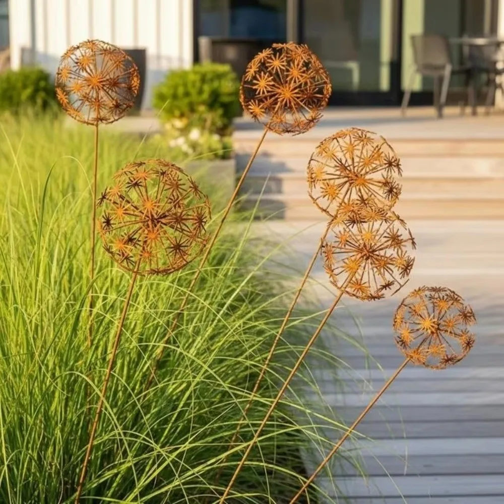 Metal 3D Garden Stake Vintage Style Rustic Style Garden Silhouette Sculpture 3D Yard Landscape Decoration Ornament Patio Decor