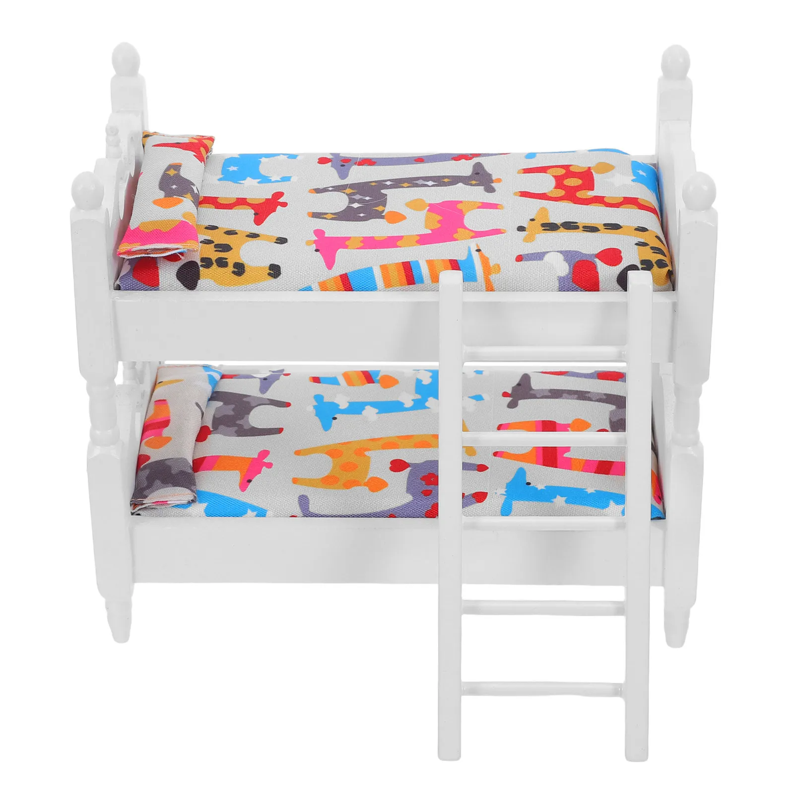 

Набор реалистичной миниатюрной деревянной двухъярусной кровати для кукольного домика, мебель для детской спальни, для декора, DIY, игр, миниатюрная двуспальная кровать, тематика вечеринки