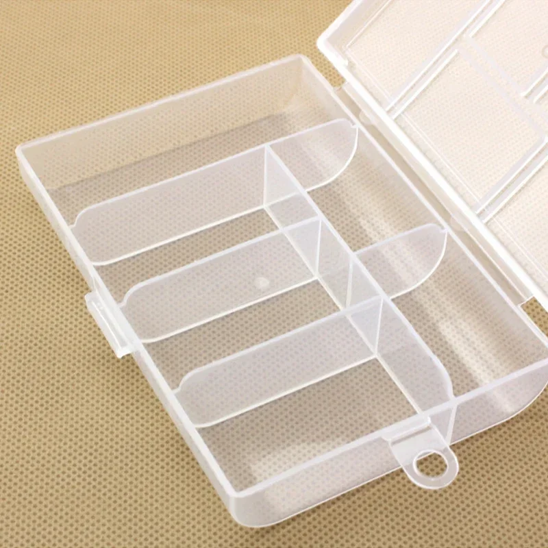 1PC 6 Grid Plastic Tool Box Transparent Storage Boxes For Jewelry Jade Electronic Components Parts Classification Container