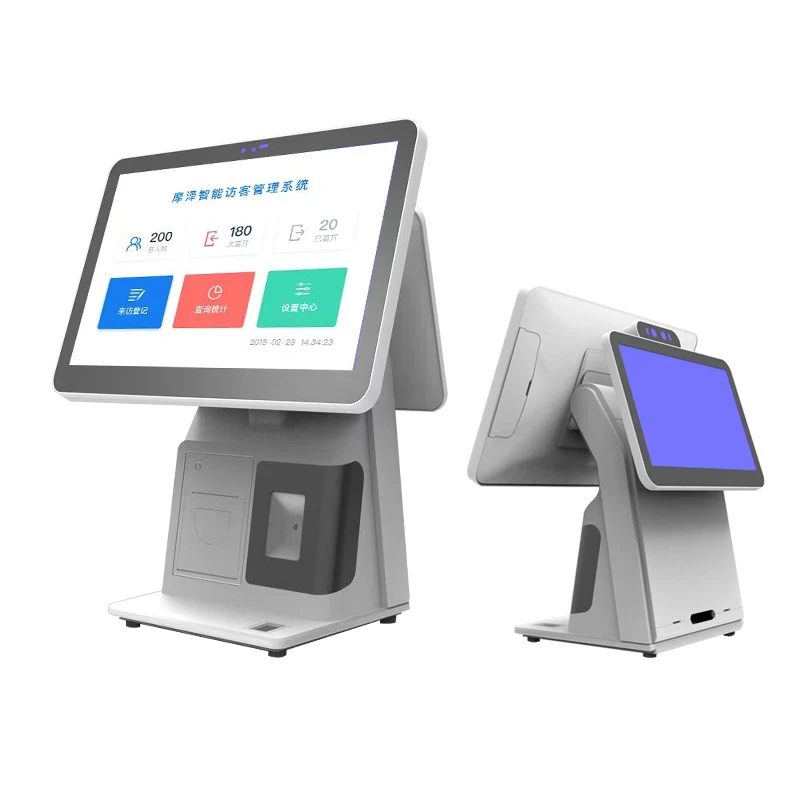 

10.5 Inch Dual Screen Facial Recognition and IC/ID Reader Touch Screen Digital Signage Kiosk Customer System Hotel Kiosk Pc