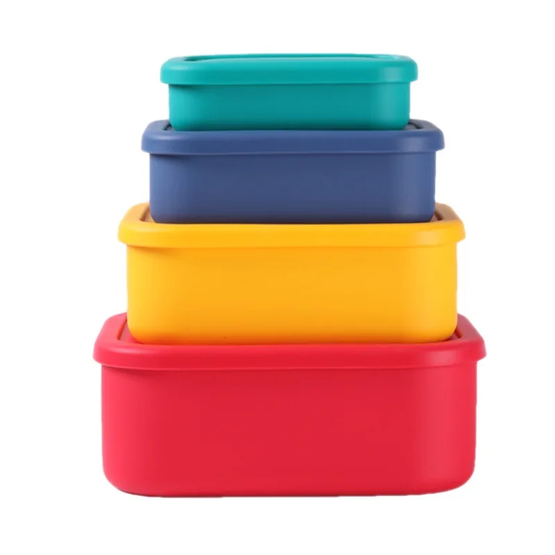 300ml Food-grade Silicone Lunch Box with Sealed Food Preservation Box for Easy Carrying and Microwave Heating