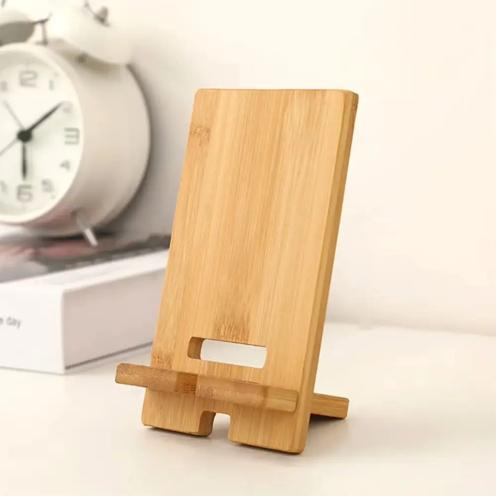 Solid Wood Bamboo Phone Holder Multi-Angle Multi-Functional Wooden Phone Stand Detachable Portable Mobile Phone Support
