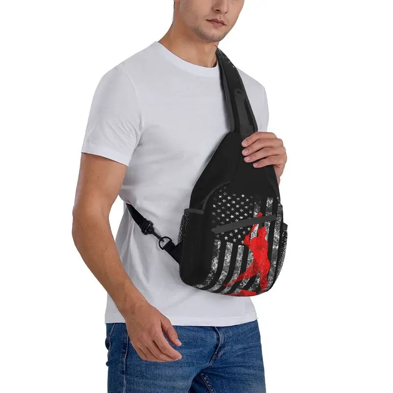 Mochila Crossbody de beisebol americano para homens, bolsa de ombro personalizada para ciclismo, mochila camping