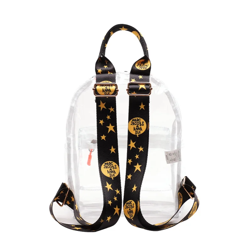 Women's Summer Backpack Fashion Transparent Pvc Two-shoulder Bag Leisure Commuter Mini Backpack Swimming Beach Travel Backpack