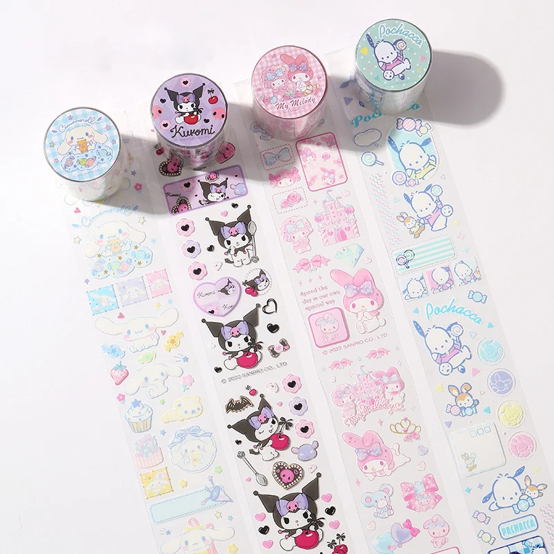 Cute Cartoon Character PET Decoration Masking Tape Handbook DIY Scrapbooking Journal Collage Material Adhesive Sticker Kids Gift