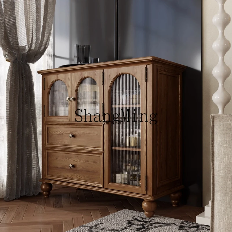 

SM sideboard integrated solid wood tea cabinet against the wall, Chinese storage living room home coffee cabinet