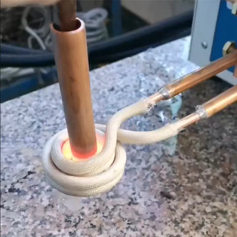 Double Layer Copper Induction Heating Ring Coil for Induction Heater Welding Brazing Metalworking Closed O-Ring Heating Head
