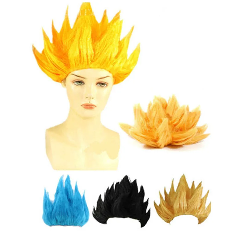 Z Cosplay Wig Goku Anime Costume Party Dress Up Black Blue Yellow Wig Halloween Carnival Party Wig