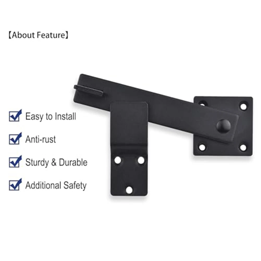 Door Security Latch Barn Door Latch For Cabins Includes 7 Steel Screws Matte Finish Solid Construction Door Security
