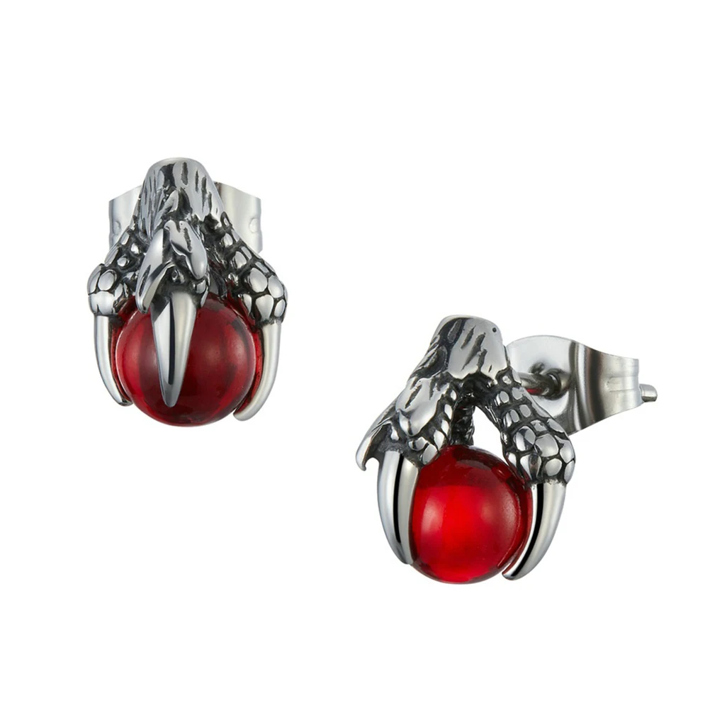

Dragon Claw Earrings Stainless Steel Glass Bead Ear Stud Charming Fashion Accessory Elegant Appearance Unique Structure Women