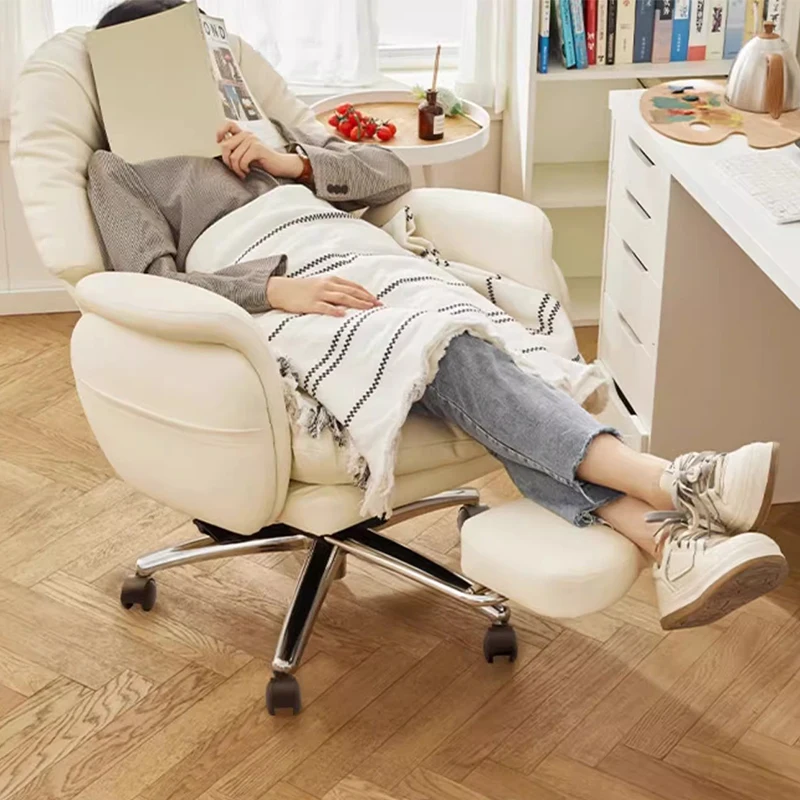 q&Backrest Wheels Office Chair Study Playseat Recliner Mobile Office Chair Comfortable Conference Arm Taburete Library Furniture
