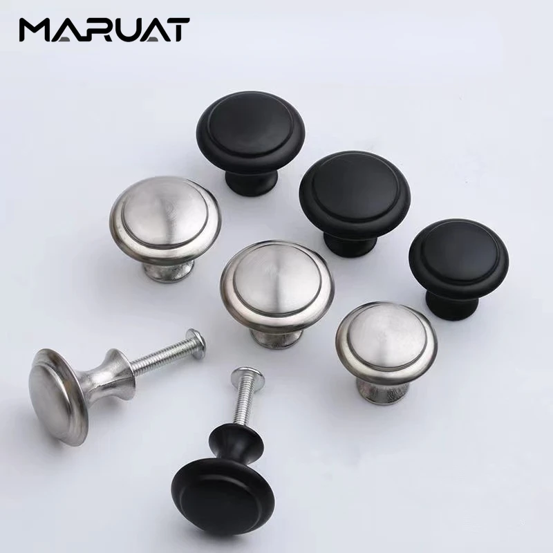 

10PC/20PC/30PC Stainless Steel Cupboard Mushroom Pull Wardrobe Cupboard Door Handle Drawer Round Solid Single Hole Pull