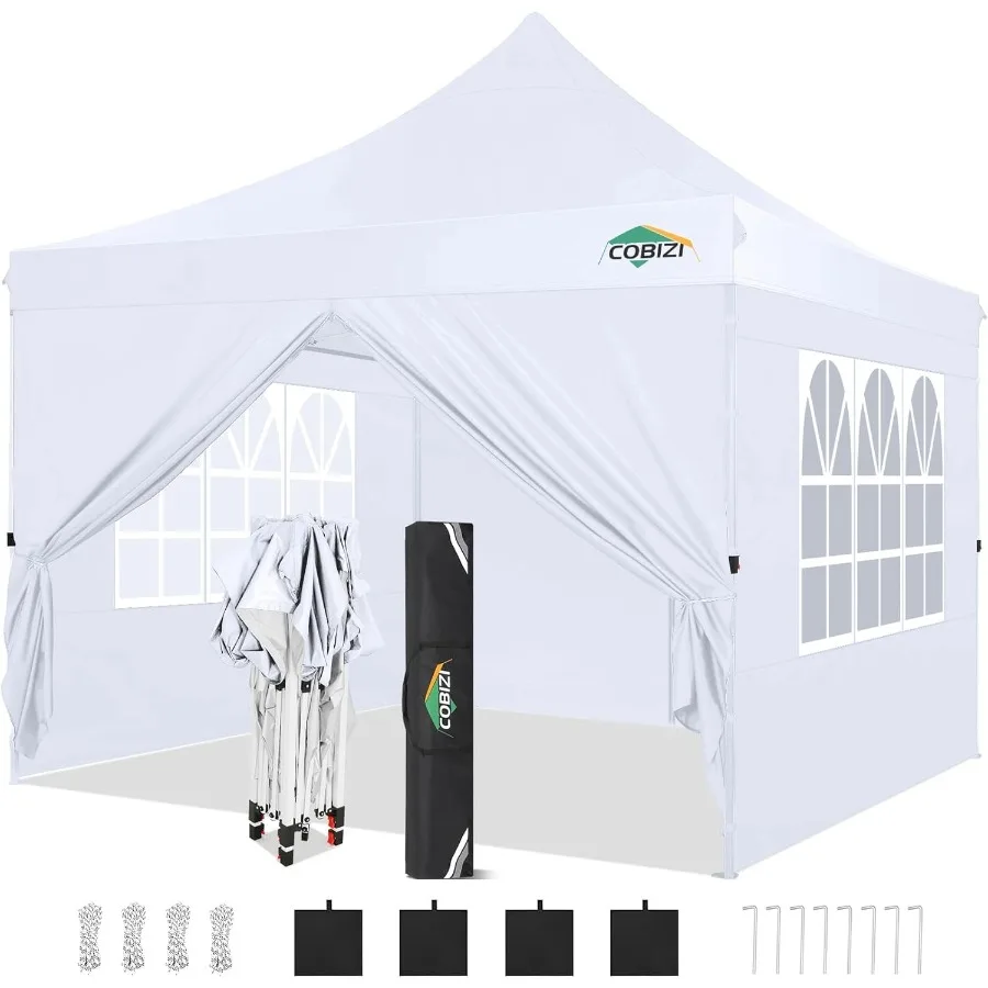 

10x10ft Pop Up Canopy with 4 Removable Sidewalls for Outdoor Events Easy to Set Up Commercial Gazebos with Waterproof and UV50+