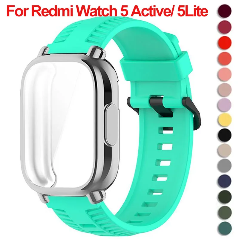TPU-Displayschutzfolie + Silikon-Sportarmband für Redmi Watch 5Active/Lite, Uhrenarmband für Redmi Watch 5Lite, Zubehör