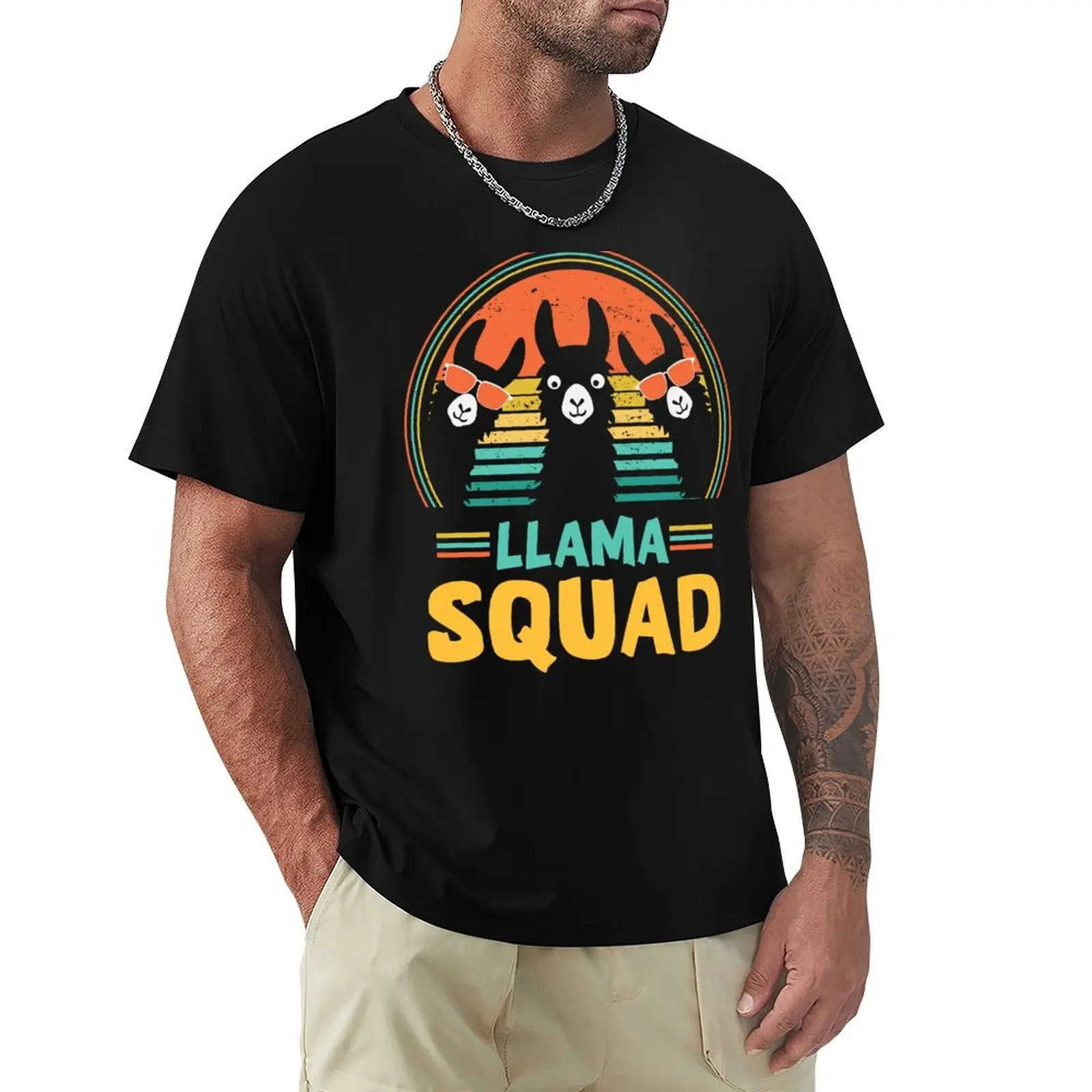 Llama Squad Retro 2022 T-Shirt t shirts for man slim fit T-Shirt