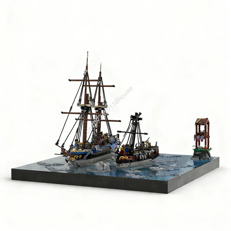 

Конструктор MOC «Пиратская штурмовая партия»: Модель башни-вежи на рифе, 6562 детали. Идея для творчества, рождественский подарок.