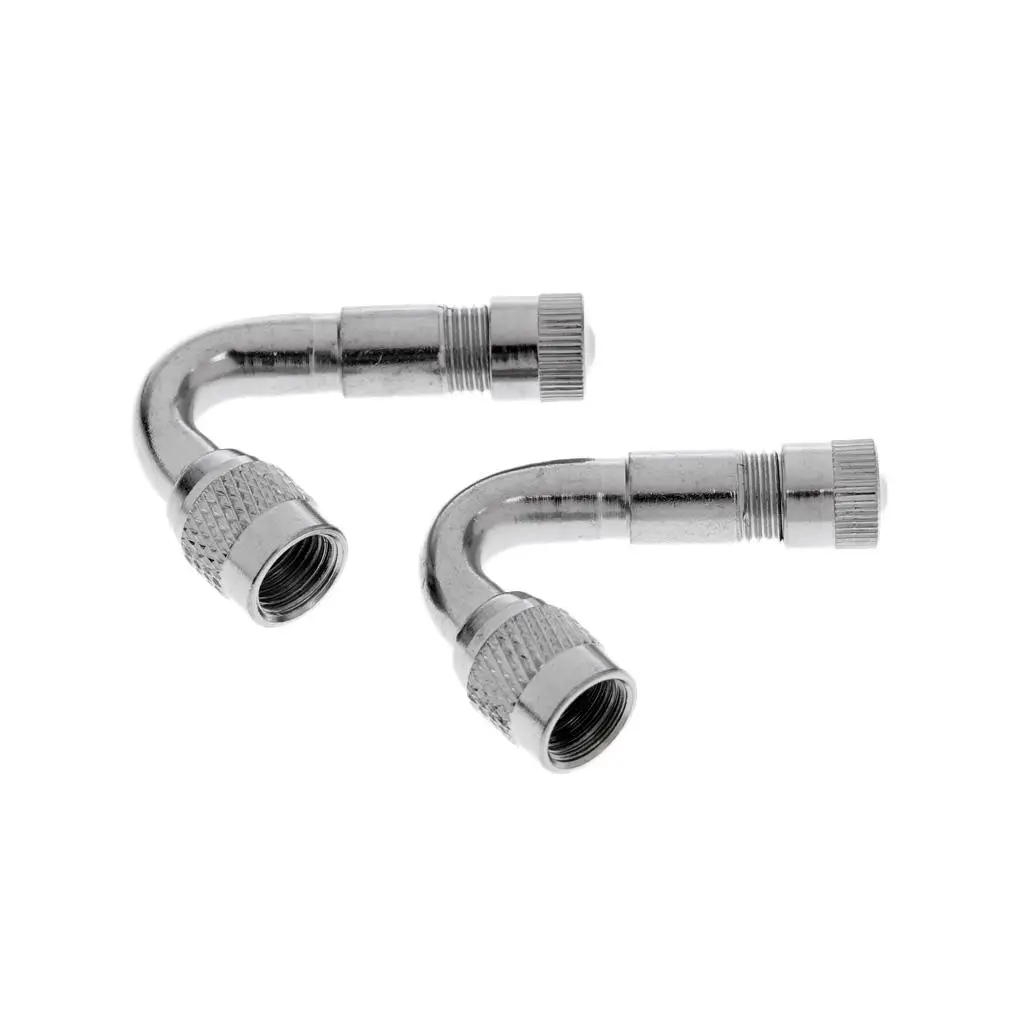 Set of 2 Chrome Valve for Tire at 45/90/135 Degrees for Light Trucks