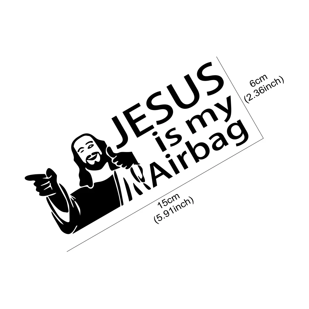 شارات فيلم الفينيل للزينة ، Jesus هو وسادة هوائية ، ملصق للدراجات النارية ، الشاحنات ، النوافذ ، الأبواب ، السلامة ، القيادة ، مبآكات الله ، الملحقات #5