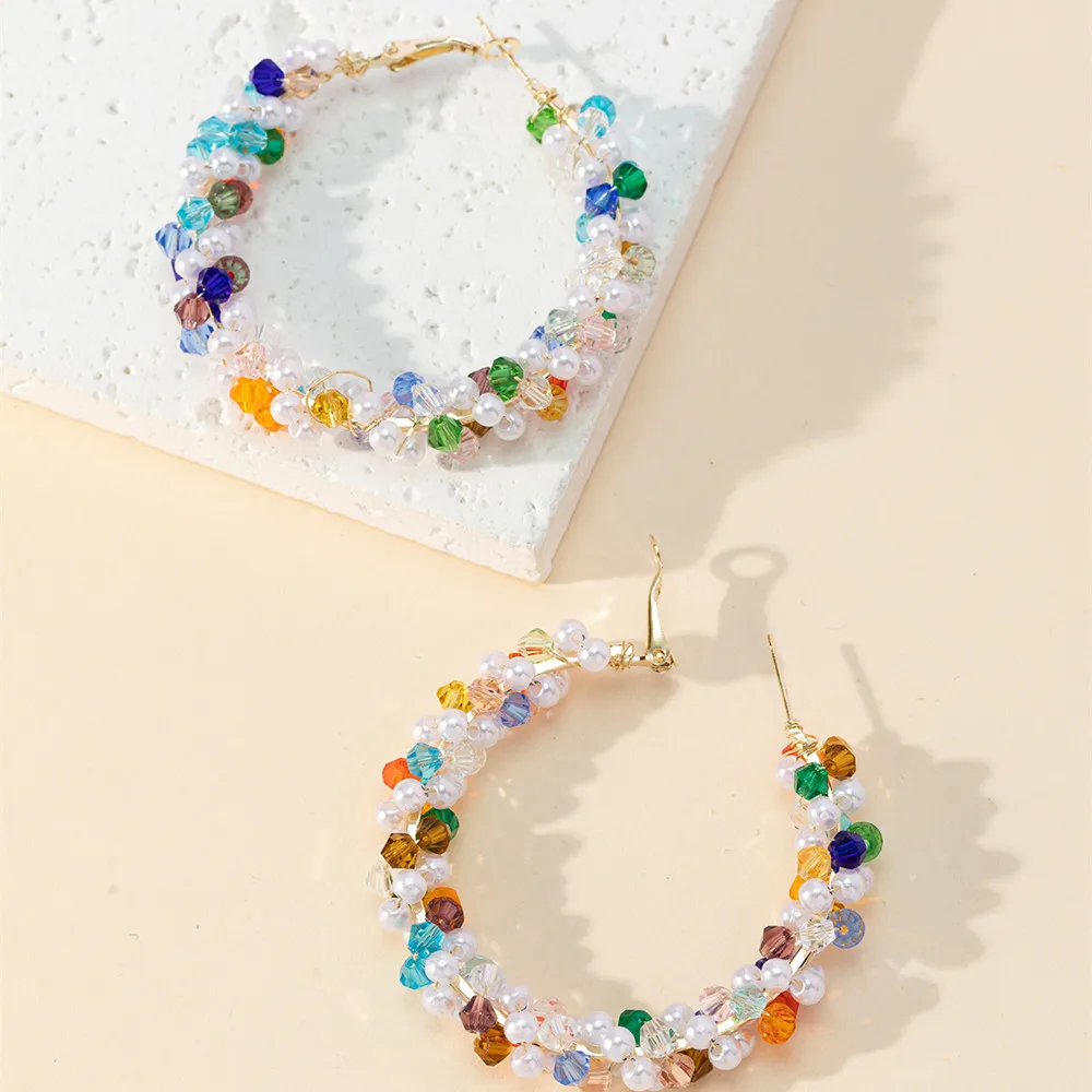 1 Pair Crystal Bead Earrings For Women