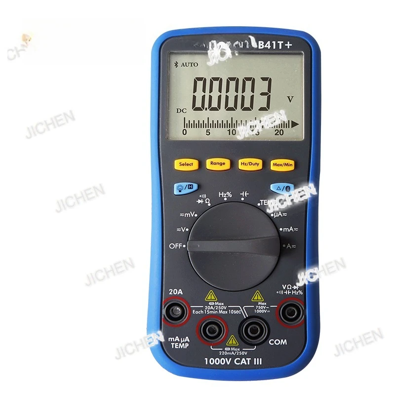 Multímetro digital Bluetooth B41T +, fornece RMS verdadeiro com quatro dígitos e meio Suporte 3 em 1 para gravação offline