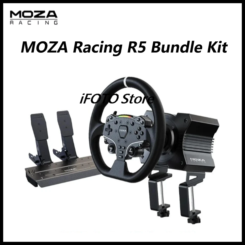 

MOZA Racing R5 Simulator Game Steering Wheel Horizon 5 Eurocard 2 Speed Pressure Pedal Complete Equipment Stand