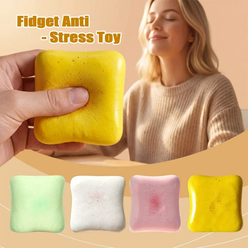 Squishy Ultra Soft Slow Rising Cream Toast Realistic Food Shape Fidget Sensory Toy, Stress Relief Decompression Novelty Gift fo