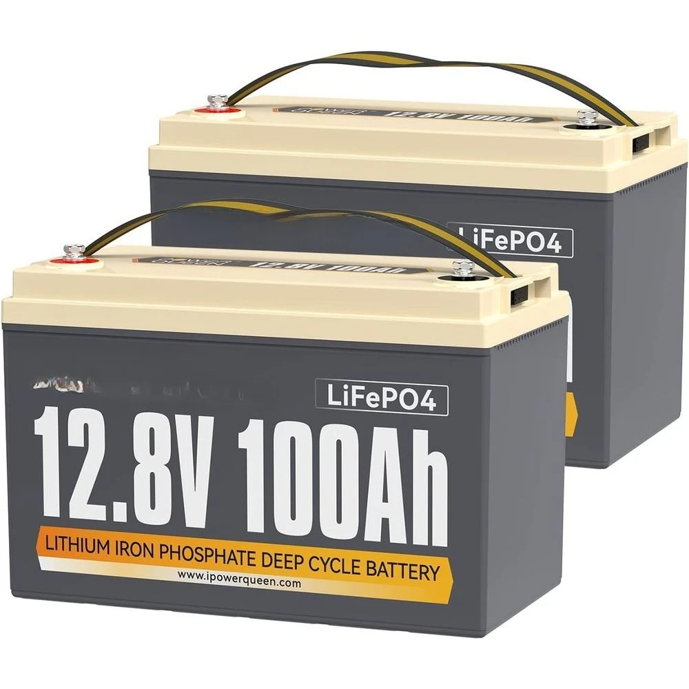 

2 Pack 12V 100Ah LiFePO4 Battery, Builtin 100A BMS, Lithium Battery 2560Wh, Up to 15000 Cycles, Support in Series Parallel