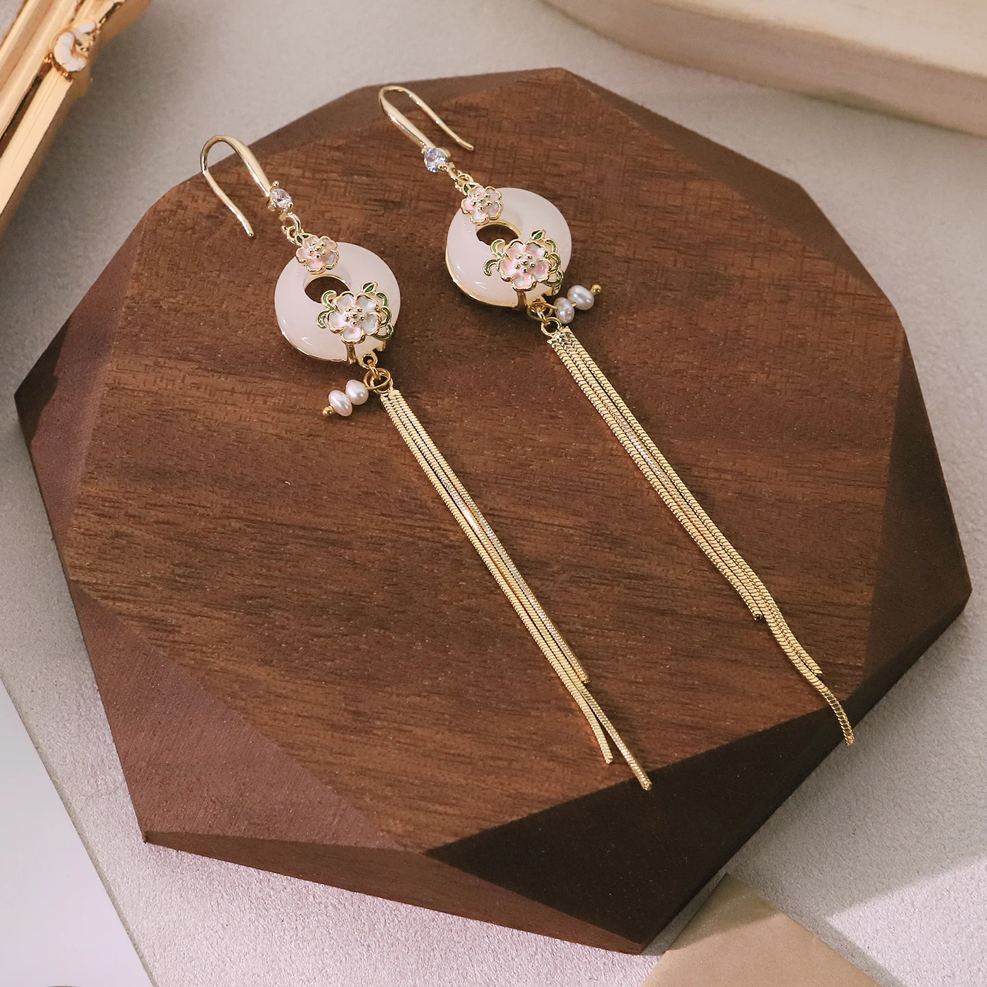 Natural Freshwater Pearl Long Tassel Earrings for Women Daily Wear Banquet Elagant Pearl Earrings Fashion Chinese Style Jewelry