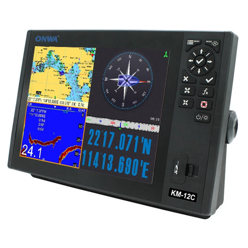 Marine Km-12c 12-inch GPS Chart Plotter Multi Function Display With Fish Finder