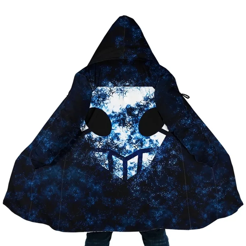 

Fashionable alternative Soul Reaper cloak hooded cloak 3D printed fleece windbreaker men's and women's casual warm hooded cloak