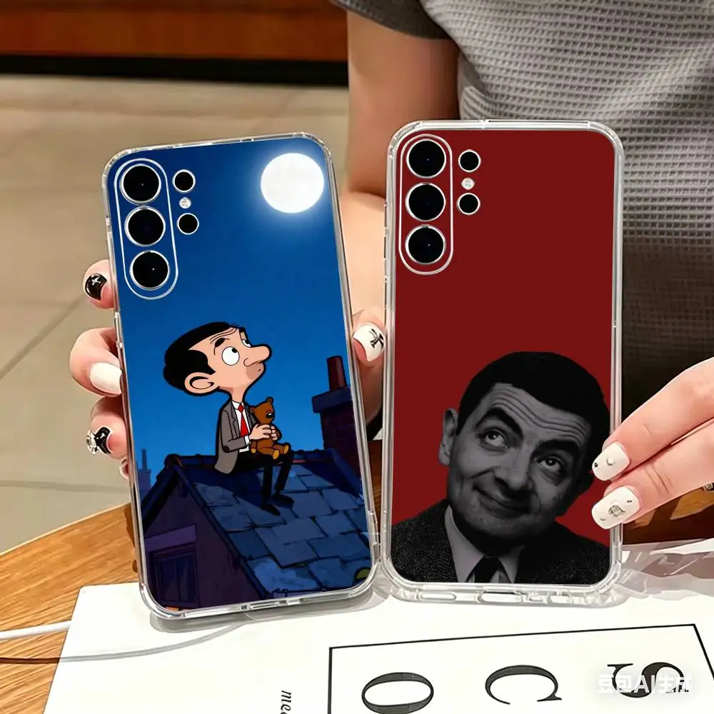 funny Comedy Mr B-Bean Transparent phone Case For Samsung S25,24,21,22,21,20,10,S9Ultra,Plus,Fe,Lite