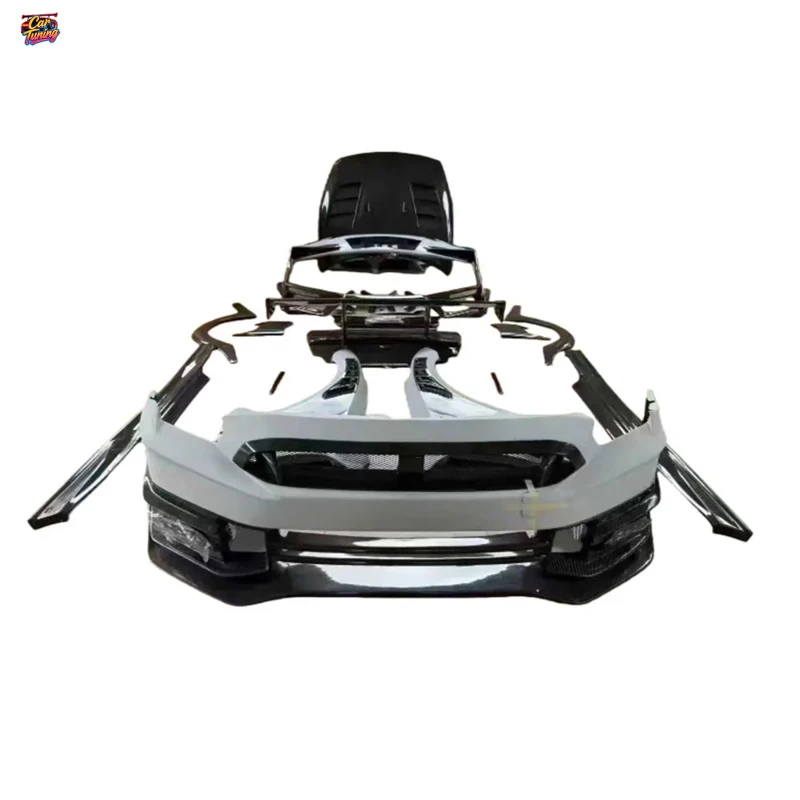 

for nissan GTR R35 Upgrade to 2024 Style 09-16 TS Carbon Fiber Bodykit Front Bumper Side Skirt Rear Spoiler