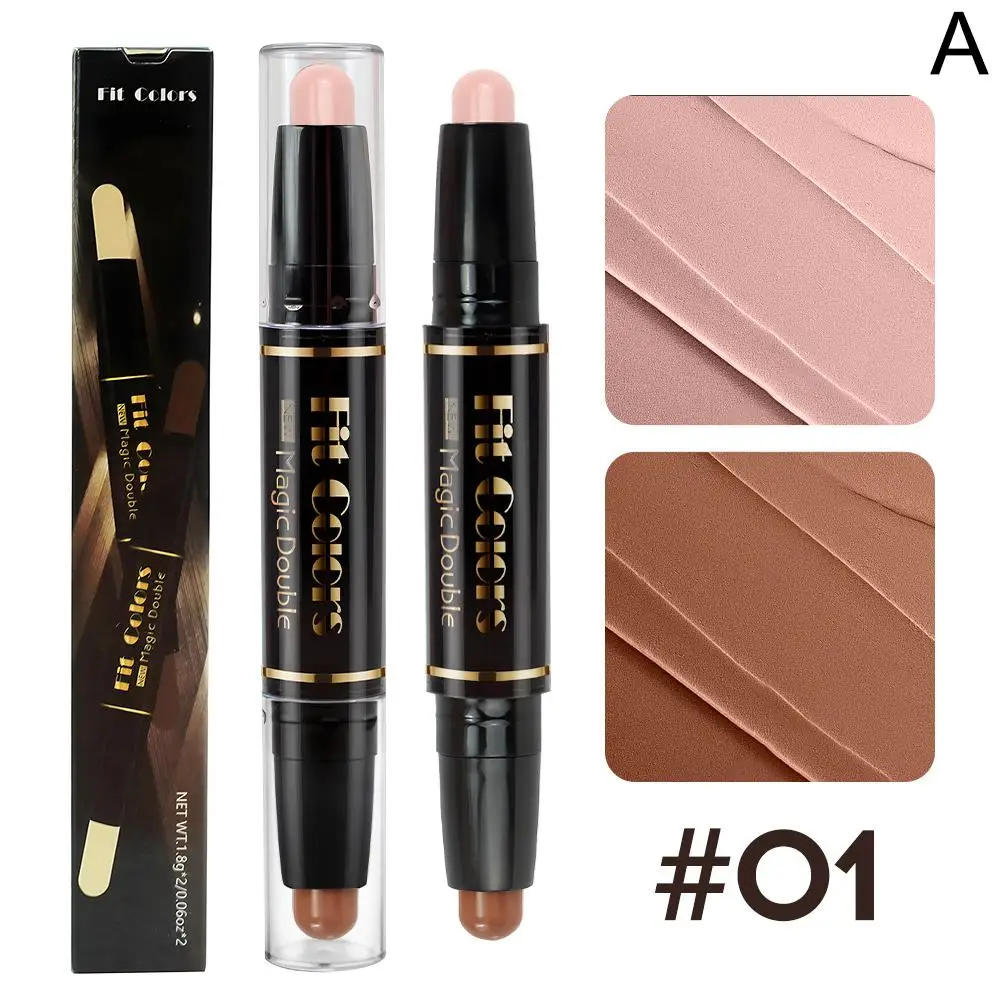 デュアルエンド ハイライター コンシーラー スティック コントゥア シャドウ シャドウ 多機能 スミア フェイス スティック コントゥアリング ボディ ペン ブライトン L0H7