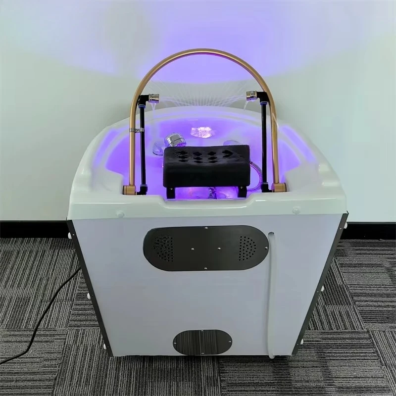 No Plumbing 60l Water Tank Head Spa Sink Hair Washing Portable Shampoo Basin Set Machine With Heating Steam Water Circulation