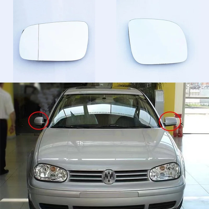 Side Mirror Glass For Volkswagen Golf 4 MK4 White&Blue High Definition Heated Rearview Mirror Glass Automotive Accessories Trim