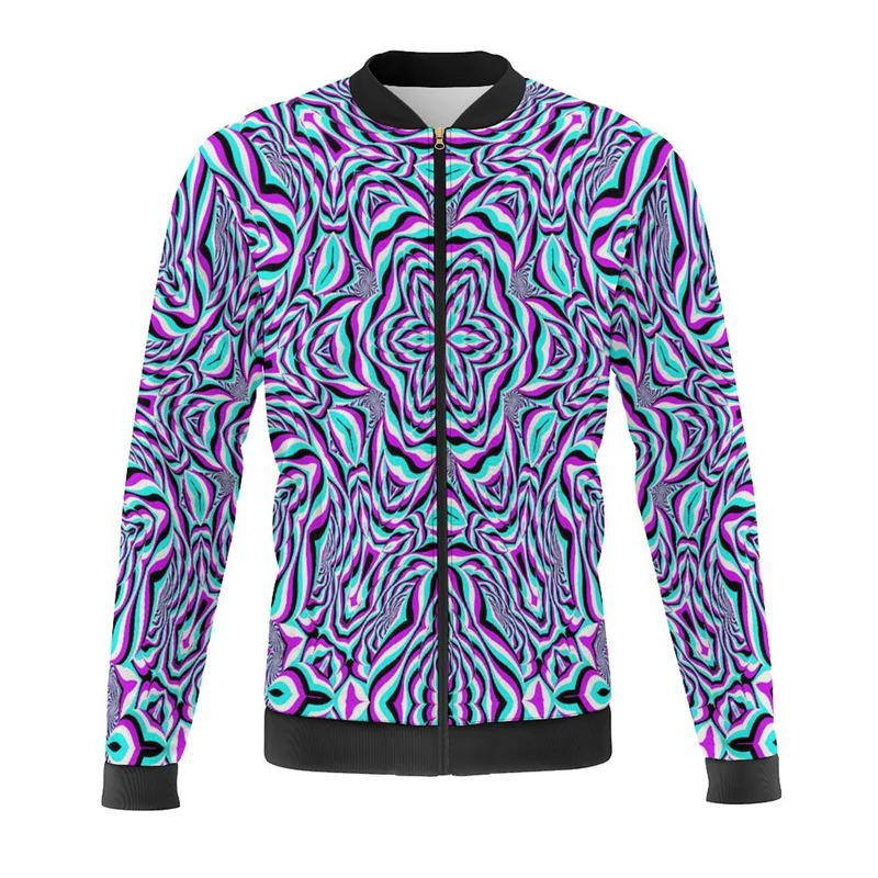 3d Abstract Art Scrawl Jackets Men Bomber Jacket spatiality Zipper Jacket Kid Street oversize Tracksuits Male Outerwear Tops