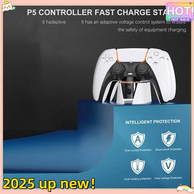 Classy-Dual Fast Charger For PS5 Controller Charger Station Charging Cradle Dock Station With LED Indicator For PS5 Dualsense